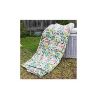 Linen Connections Vintage Handmade Kantha Floral Cotton Quilt Throw BedspreadBedroom Boho Decor
