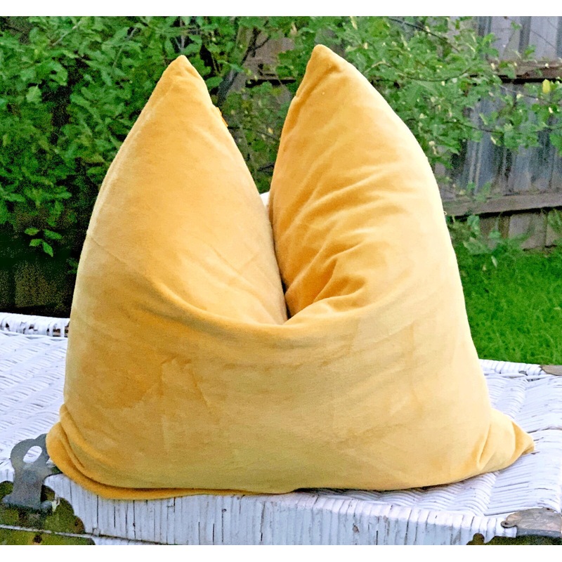 Buy Luxury Mustard Velvet Throw Pillow, Velvet Pillow Cover, Mustard