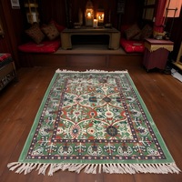 Mughal-Inspired Botanical Rug � 120x180cm Flatweave Cotton, Artisan-Made
