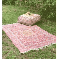 Stunning Moroccan Cushion, Handwoven kilim pouf, Beanbag, Yoga Meditation Cushion, Linen Connections, Ottoman, Footstool, Home Decor Gift