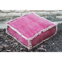 Stunning Moroccan Cushion, Handwoven kilim pouf, Beanbag, Yoga Meditation Cushion, Linen Connections, Ottoman, Footstool, Home Decor Gift