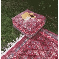 Stunning Moroccan Cushion, Handwoven kilim pouf, Beanbag, Yoga Meditation Cushion, Linen Connections, Ottoman, Footstool, Home Decor Gift