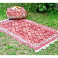 Turkish Rug, Vintage Handmade Kilim Rug Boho Oushak Office Area Rug Carpet, Anatolian Home Decor Floor Oushak Tribal Rug, 184*122cm