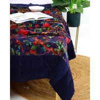 Velvet Frida Kantha Quilt Cotton Quilt Patchwork Quilt Handamade Red Velvet Quilt Floral Quilt Comforter Bedspread Blanket Bedcover Indian - 006