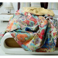 Vintage Hand Made Indian Kantha Bed Spread Blanket Throw Quilt King Size Home DecorBedroom Boho Decor