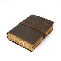Vintage Leather Journal Recycled Paper Journal, For Notes, Notebook, Sketch book, Diary, Handmade Book,100% Recycled Rag,Tree Free Paper