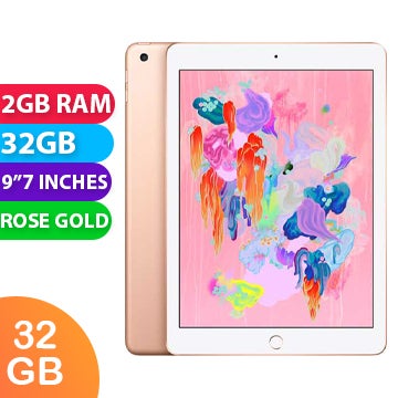 Apple iPad 6 Wifi 9.7" (32GB, Rose Gold) - Grade (Excellent)