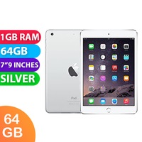 Apple iPad Mini 3 Wifi (64GB, Silver) - Grade (Excellent)