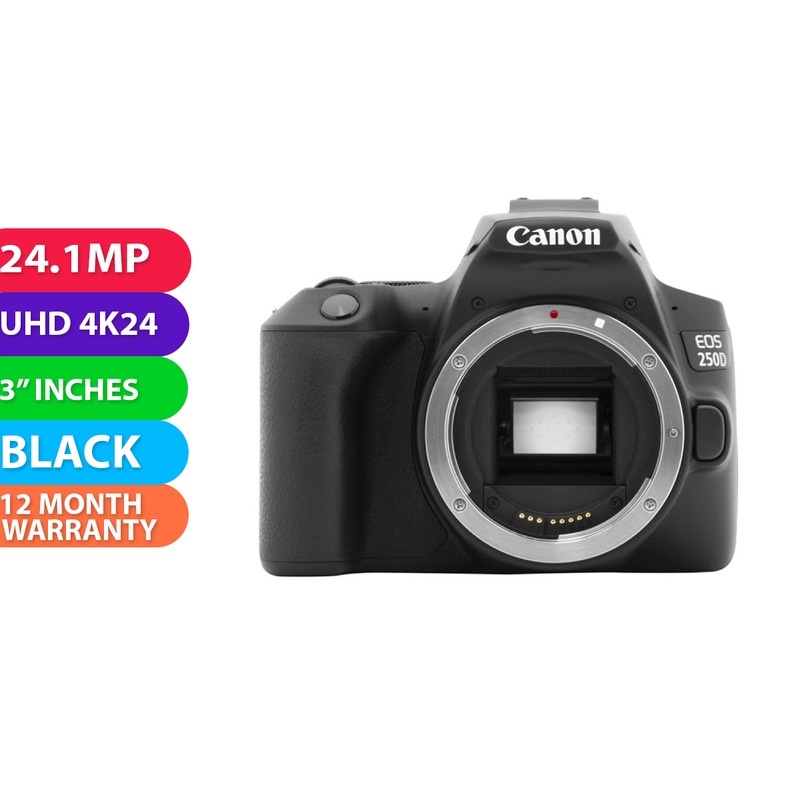 Buy Canon EOS 250D Body Only Black - BRAND NEW - MyDeal