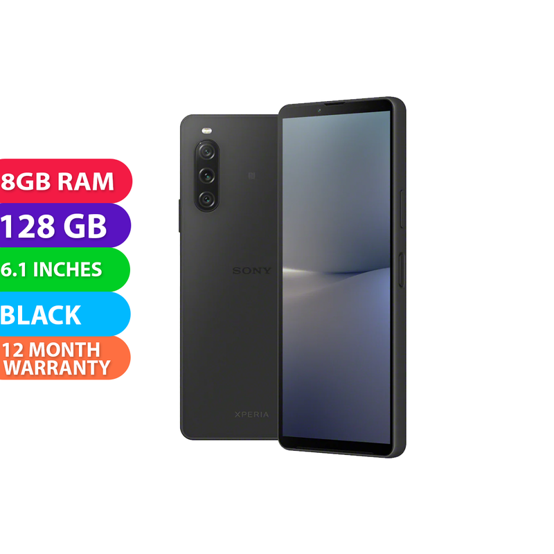 Sony Xperia 10 V Smartphone, 5,000 mAh Battery, 6.1-Inch 21:9 Wide OLED,  Triple Lens, Lightweight & Compact, 3.5 mm Audio Jack, Android 13, IP65/68