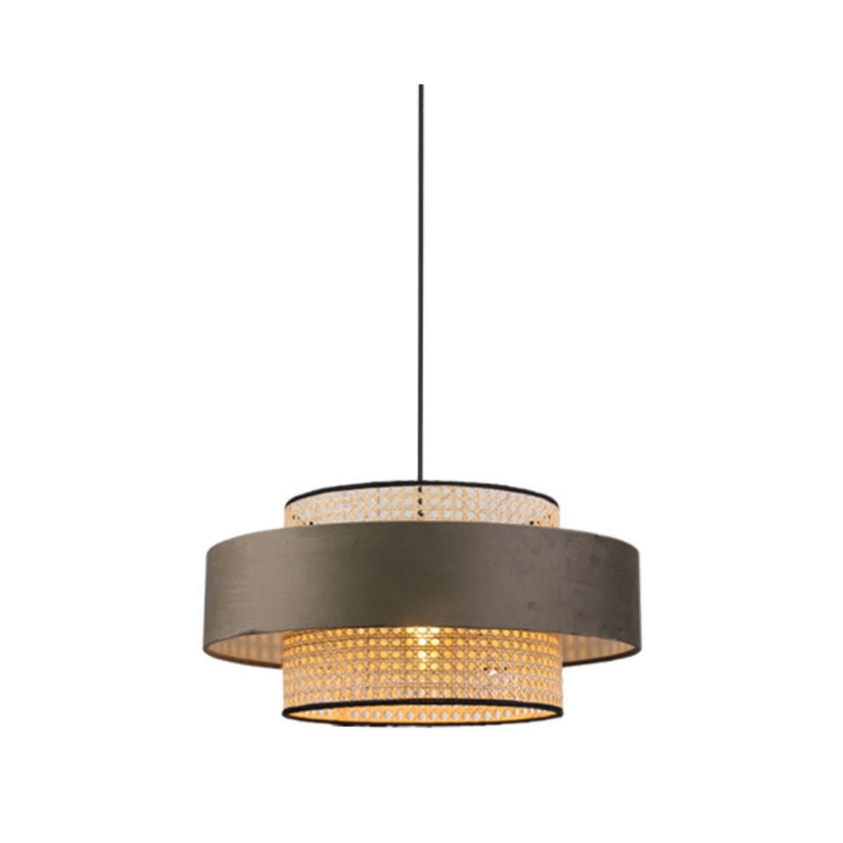 Miquita Drum Woven Rattan Pendant Light 