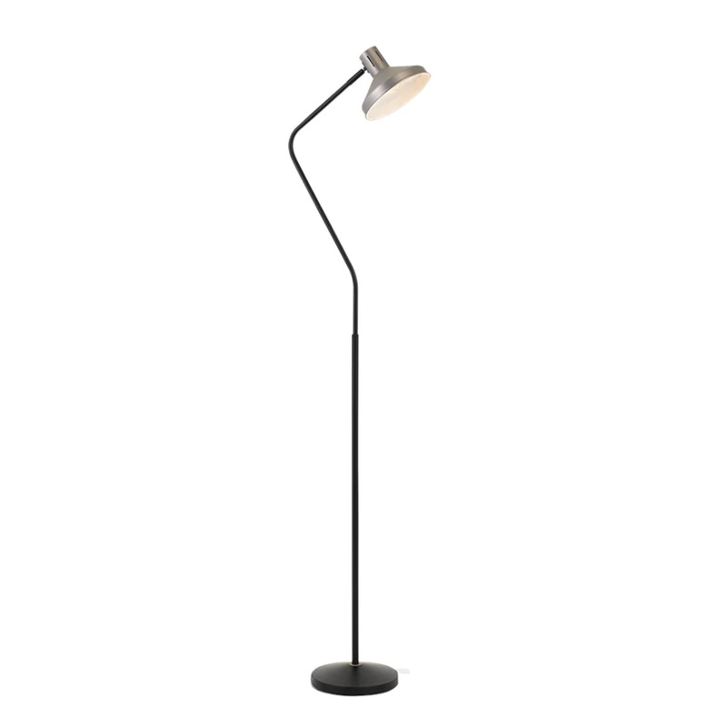 Buy Trevor Black and Nickel Retro Floor Lamp MyDeal