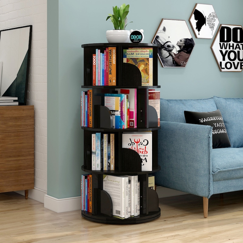 Buy Sanctuary 360-degree Rotating 4 Tier Display Shelf Bookcase ...