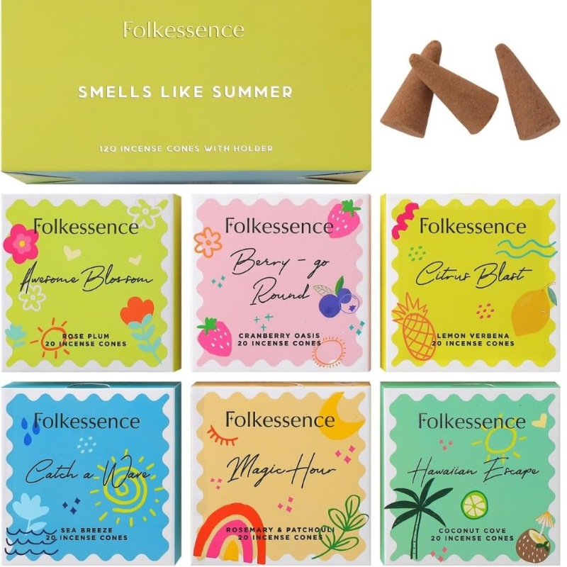 Buy Folkessence Incense Cones Gift Pack Smells Like Summer 120 Cones ...