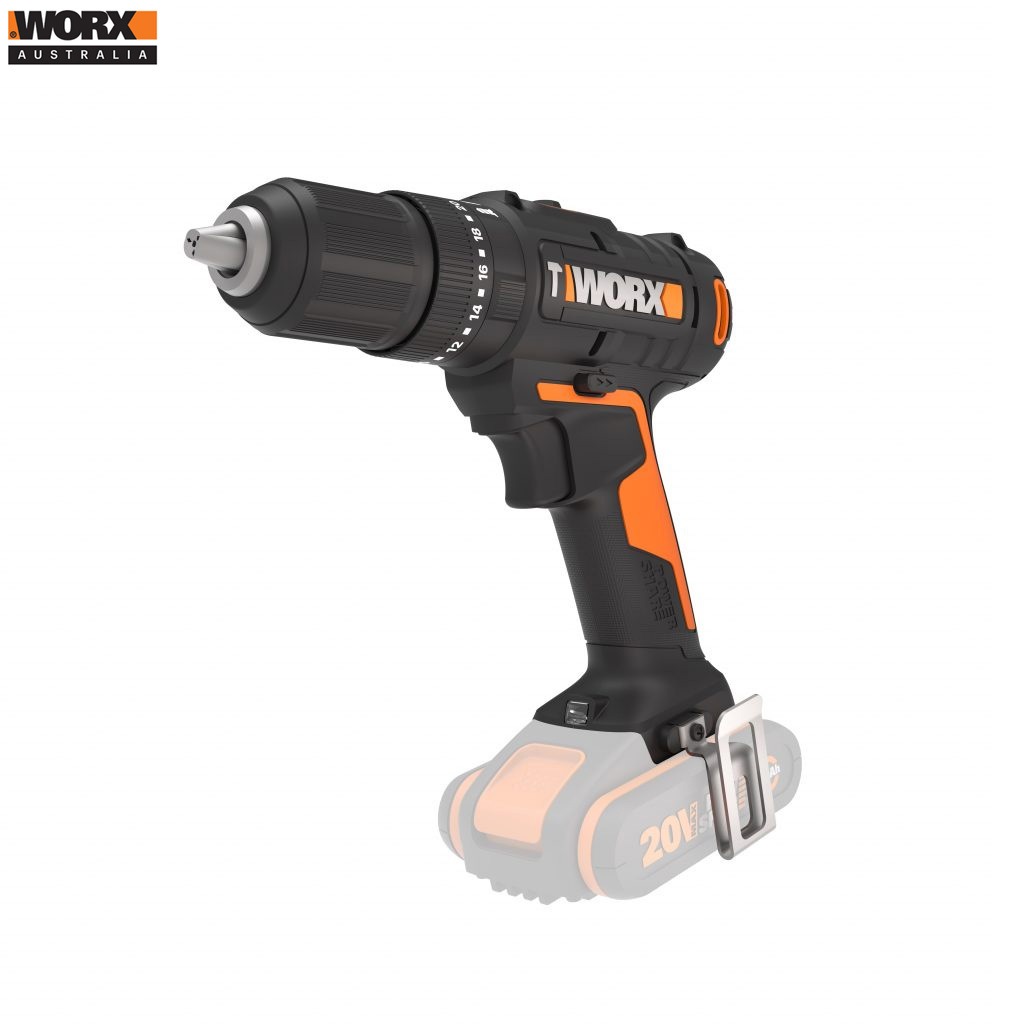 WORX 20V Cordless 13mm Hammer Drill  POWERSHARE Tool Only WX370.9