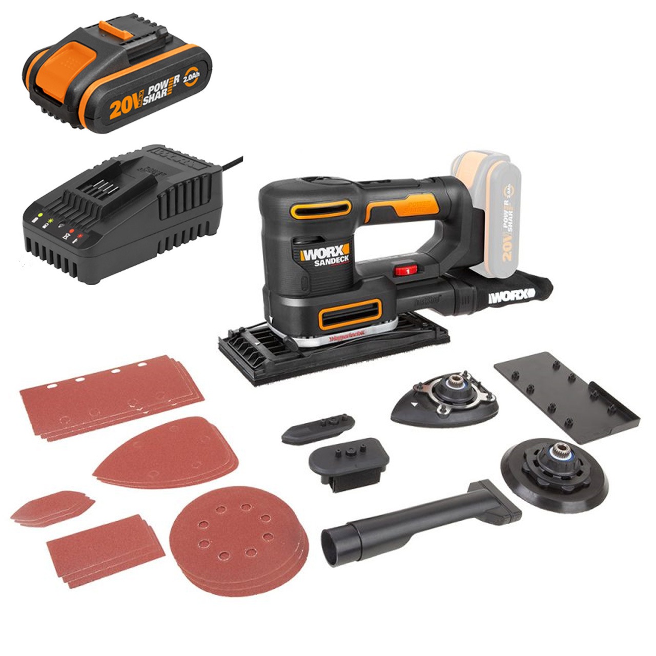 Buy WORX 20V Cordless 3 in 1 SANDECK Multi Sander w POWERSHARE