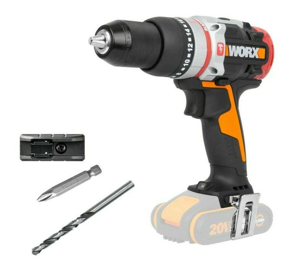 WORX 20V Cordless Brushless 60Nm Active Hammer Drill Skin POWERSHARE Battery & Charger