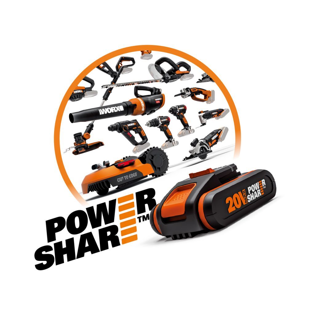 Buy WORX 20V Cordless Pole Hedge Trimmer Skin POWERSHARE Battery