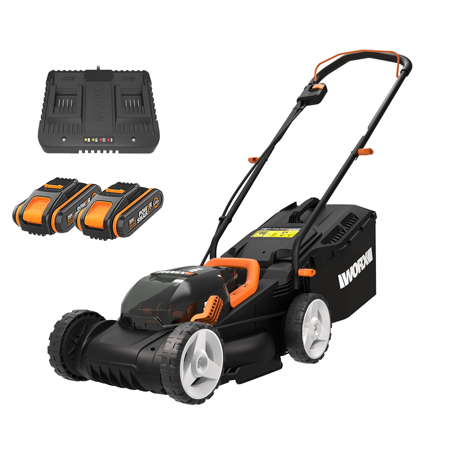 Buy WORX 40V 20V x 2 34cm Push Lawn Mower Kit w 2x POWERSHARE