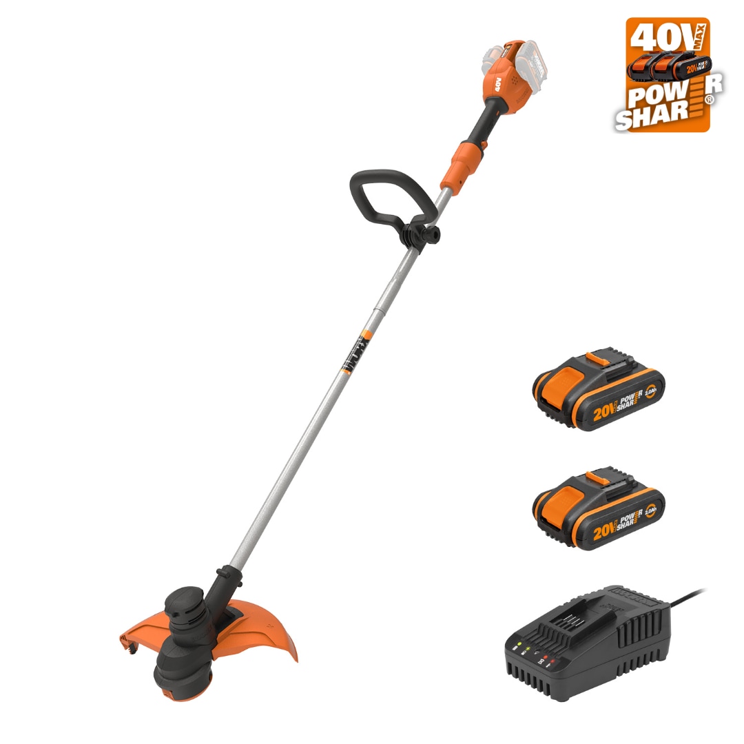 Buy WORX 40V Cordless 30cm Grass Trimmer w 2x POWERSHARE 2Ah