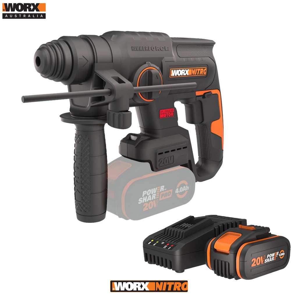 Buy WORX NITRO 20V Cordless Brushless 2J SDS Rotary Hammer Drill