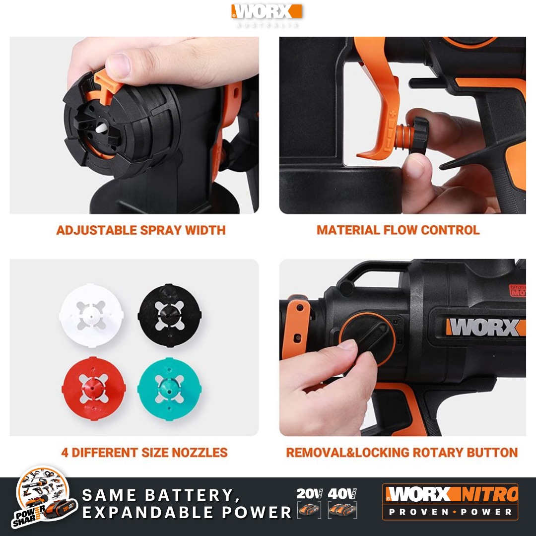 Buy WORX NITRO 20V Cordless Brushless HVLP Paint Sprayer Skin