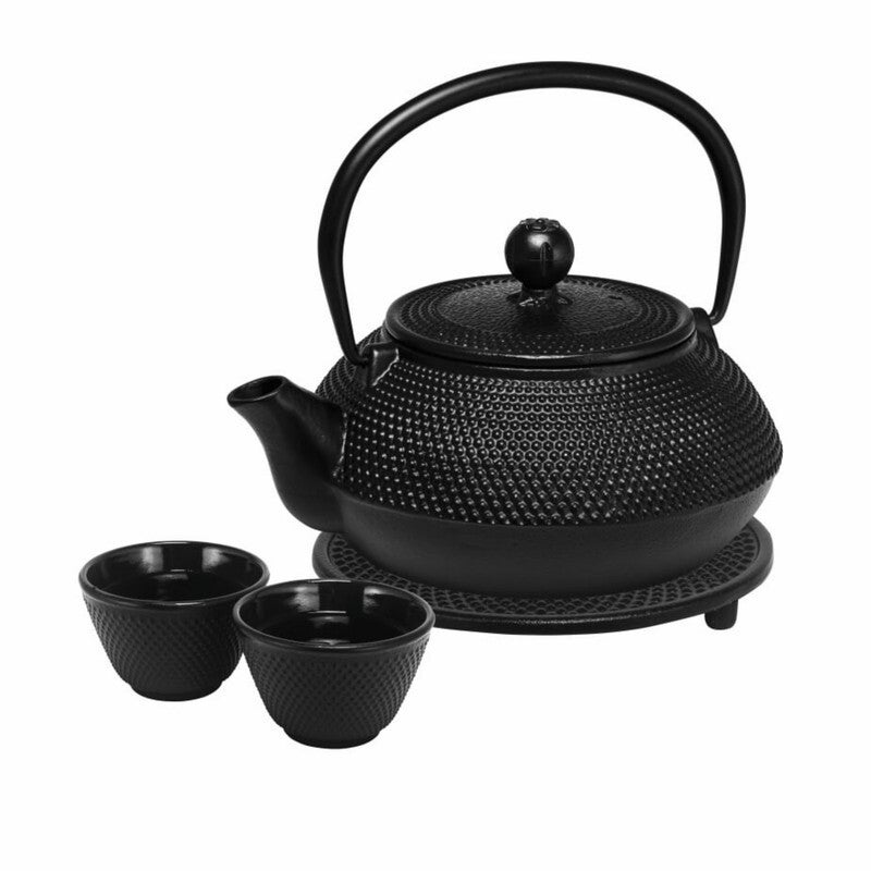 Avanti 800ml Hobnail Cast Iron Teapot Set Black Tea Coffee Kettle Pot w/Strainer