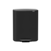 Brabantia Bo Dual 30 Litre Compartment Pedal Bin - Matte Black