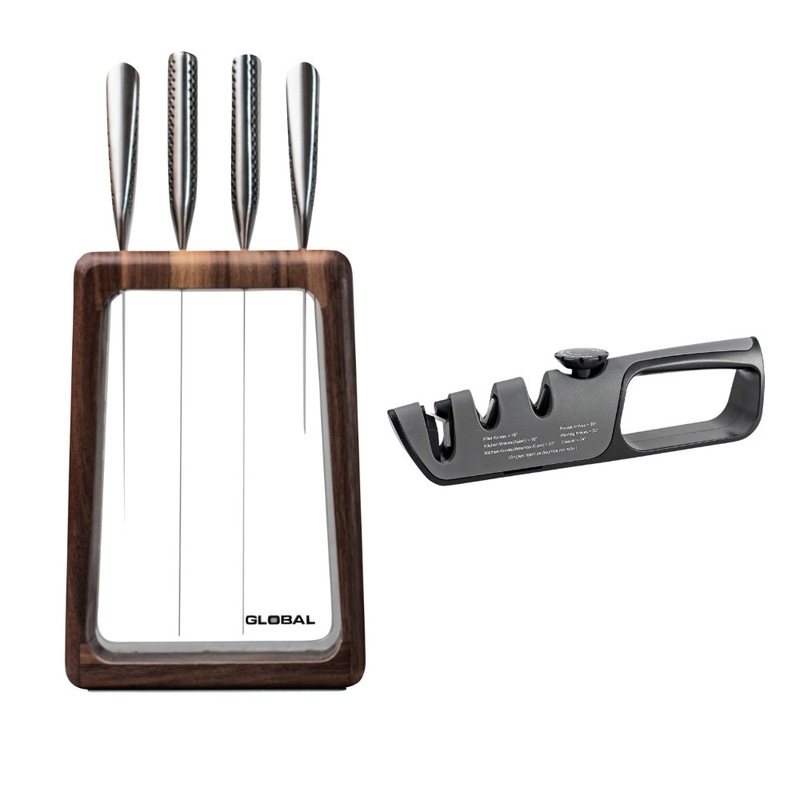 Buy Global Hashira 5 Piece Knife Block Set Walnut with Bonus