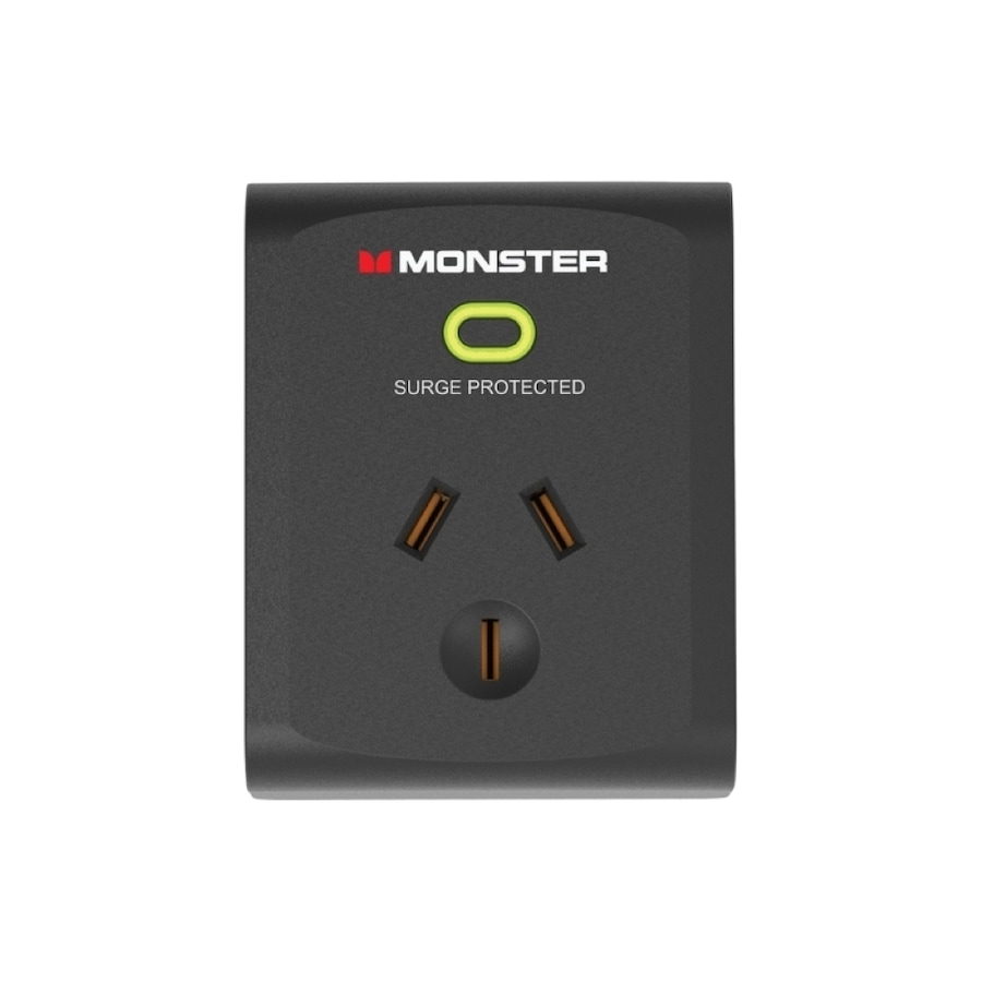 Monster Single Socket Surge Protector - Black
