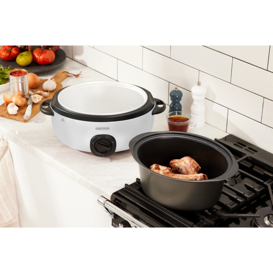 Morphy Richards 6.5L Sear & Stew Slow Cooker - Vivid White