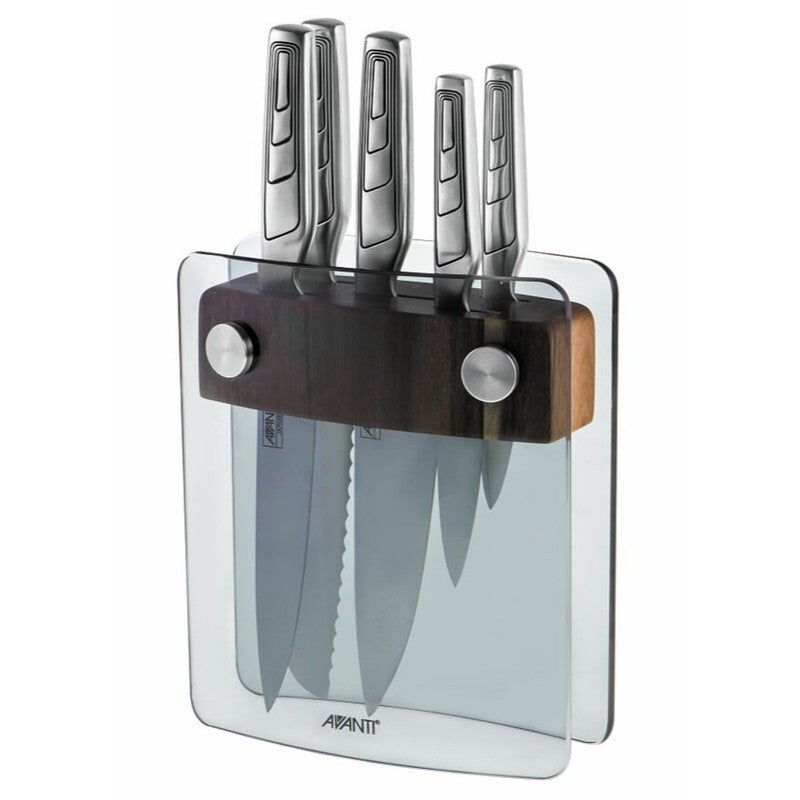 Avanti 78889 6pc Elite Cutlery Knife Block Set Kitchen Chef Professional Knives