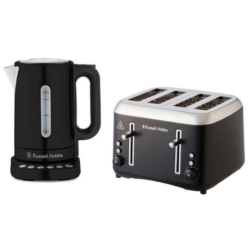 Buy Russell Hobbs Addison Toaster & Kettle Set Matte Black MyDeal