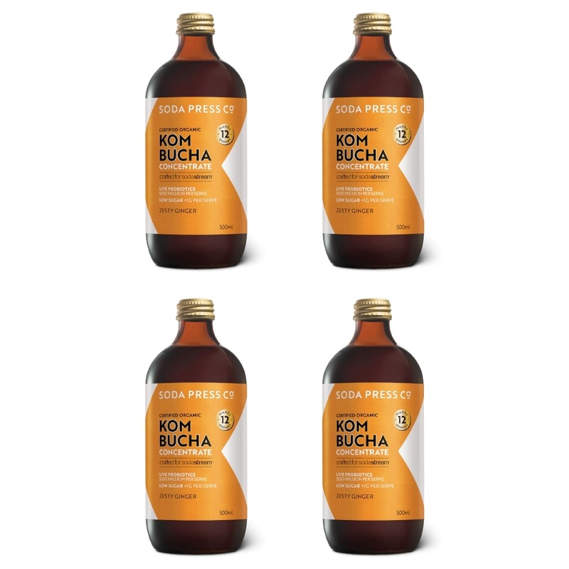 Buy Sodastream Soda Press 4 Pack Organic Syrup 500ml Kombucha MyDeal