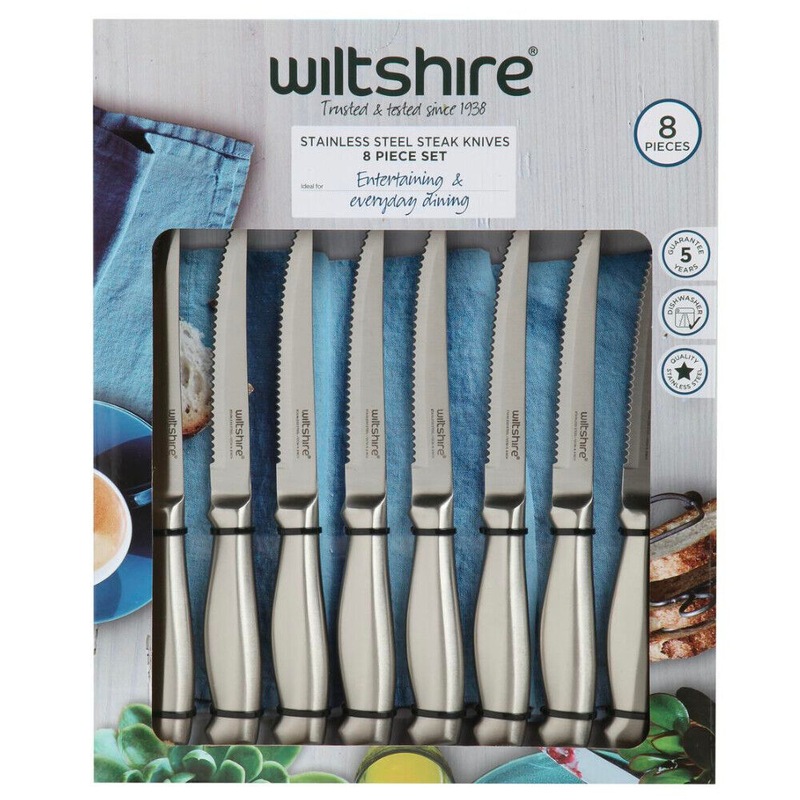 Buy Wiltshire 8 Piece Stainless Steel 12cm Steak Knife Set Dishwasher