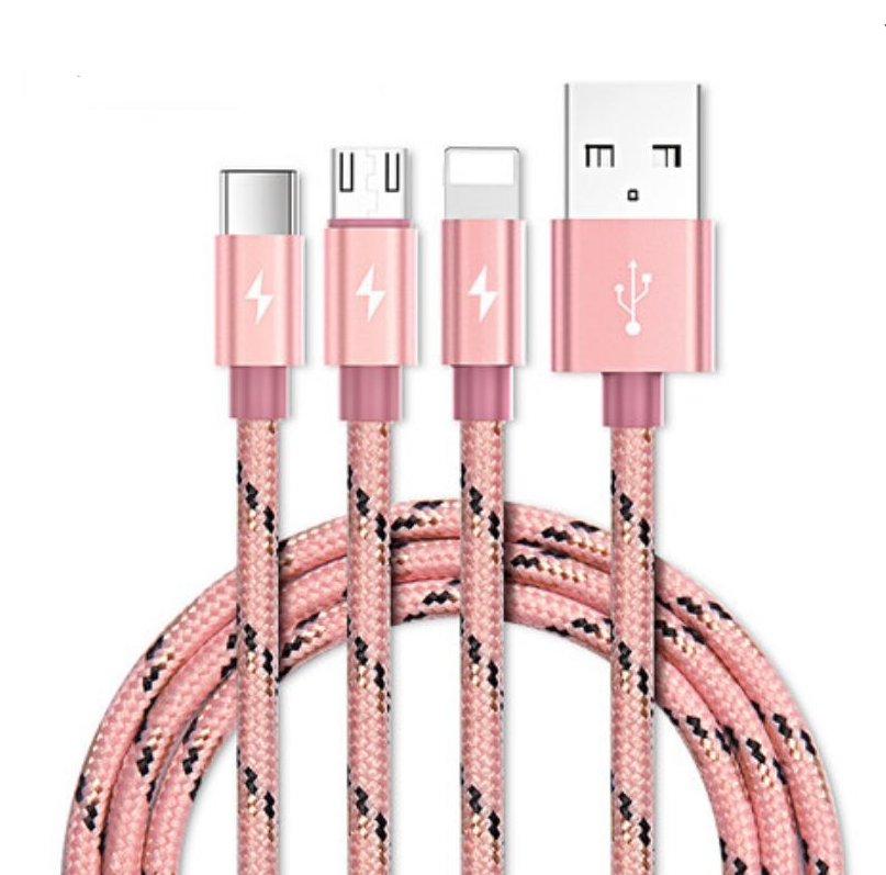 Yoobao Three in One Cable 120cm - Pink Ribbon 