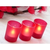 10 x Red Frosted Glass TeaLight Votive Candle Holder - Party Event Function Decoration
