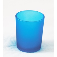 10 x Turquoise Blue Frosted Shot Glass Tealight Votive Candle Holder 6.5cm Party Decoration