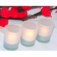 10 x White Frosted Glass TeaLight Candle Holder - 6.5cm height - event table Decoration