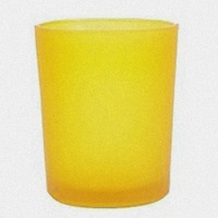 10 x Yellow Frosted Glass Table Tealight Candle Holder Cup Jar Decoration