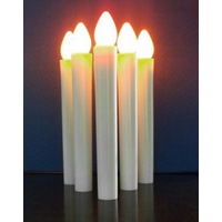 50 x Battery Taper Stick White Candle - Natural Flame Light Colour - Candelabra and/or Hand held - Bulk Buy