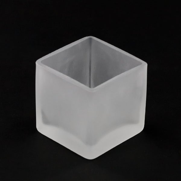 50 x Frosted Square cube 5cm Clear Glass Tealight Votive Candle Holder - Wedding Table Party Decoration bulk