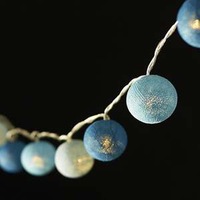 Blue Ball Party LED Lights - 20 Bulb battery string
