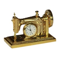 Gold Sewing machine clock - seamstress needle worker Mothers Day gift