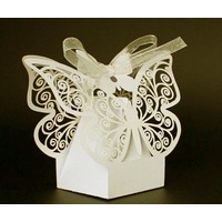 Ivory Butterfly wedding bomboniere Box 10 pack