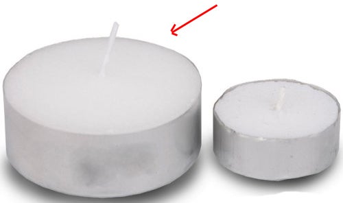 Large 6cm wide Tealight Candles - 10 pack - silver foil cup