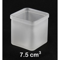 10 x Large Frosted Glass Square Tealight Candle Holder 7.5cm