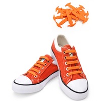 Orange - No Tie Shoe Laces - Silicon Eyelet Anchor - 16 Straps Adult - Free Post