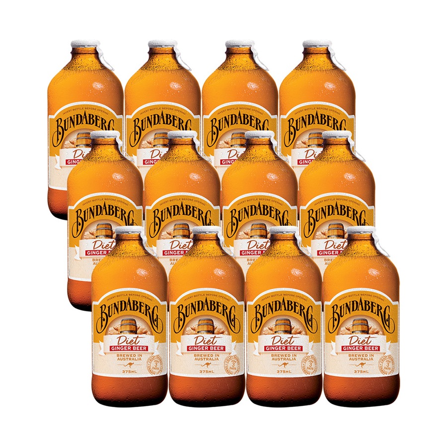 Bundaberg 375Ml Diet Ginger Beer 12 Pack