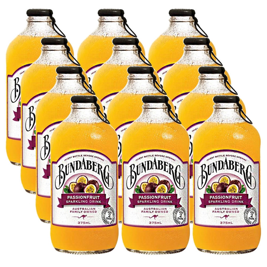Bundaberg 375Ml Sparkling Drink Passionfruit 12 Pack